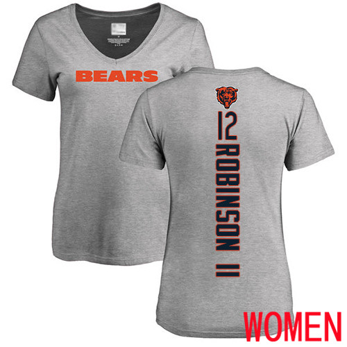 Chicago Bears Ash Women Allen Robinson Backer V-Neck NFL Football #12 T Shirt->nfl t-shirts->Sports Accessory